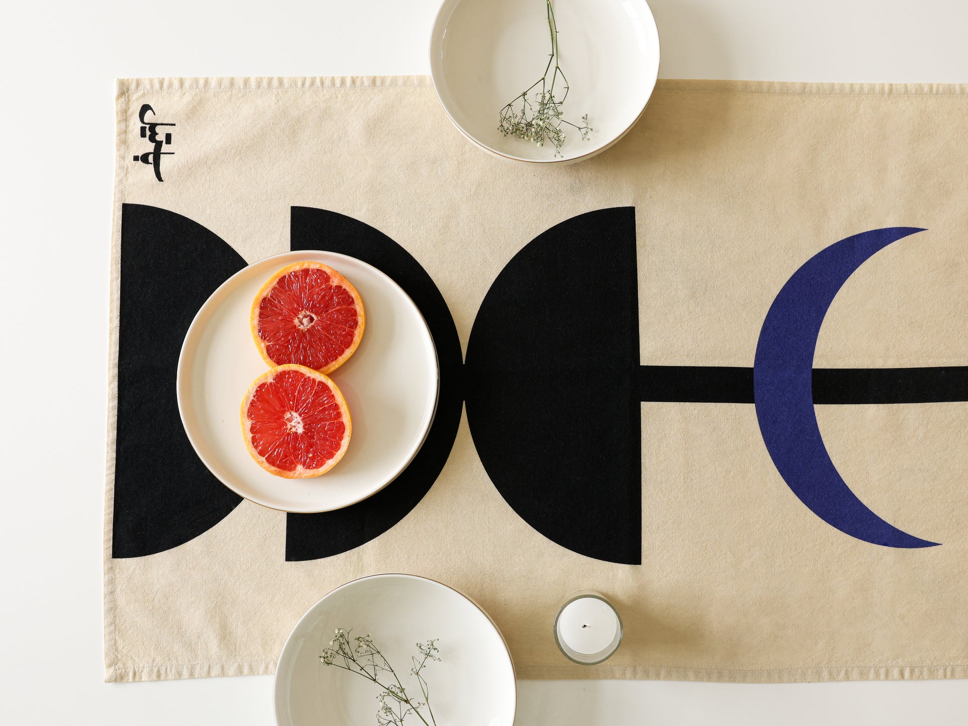 Handmade block printed table runner