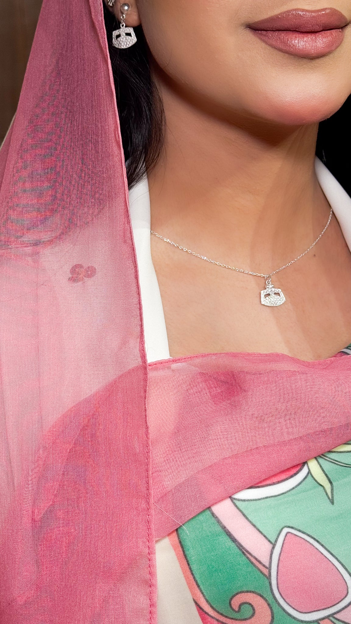 925 Silver Burqa Set (Necklace & Earrings)